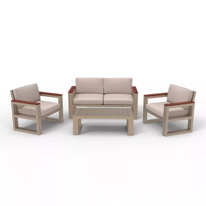 Комплект Медисон WOOD диван, 2 кресла и стол №1