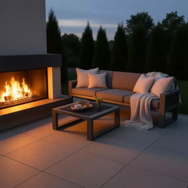 Диван у камина на улице: как создать уютное место для вечерних посиделок