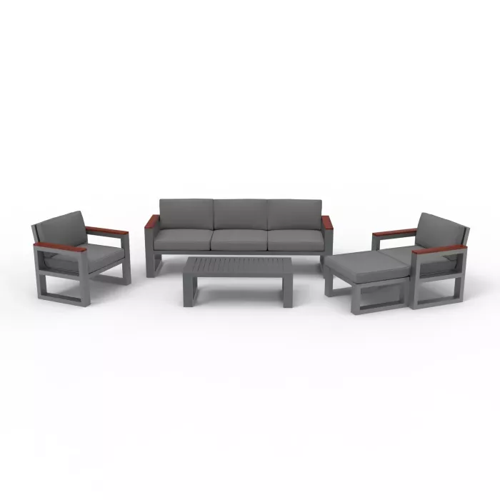 Комплект Медисон WOOD диван, 2 кресла и стол №2