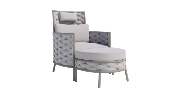 Кресло с высокой спинкой + пуф Монако
